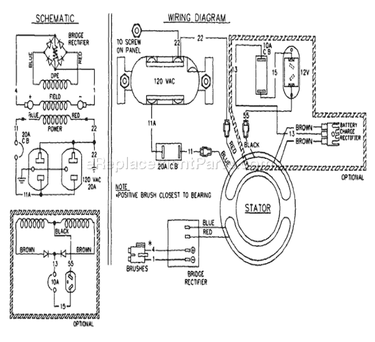 Page B Diagram and Parts List for 9415-1 S2400 Briggs and Stratton Generator